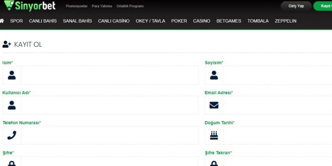 Sinyorbet üye ol